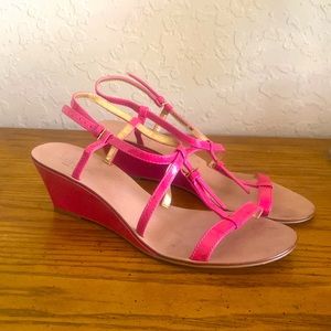 Kate Spade Hot Pint Patent Leather Wedge Sadals sz 9